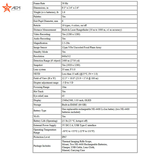 product variation AGM Rattler V3 LRF 35-640 Riflescope (RATT35-640-V3) image