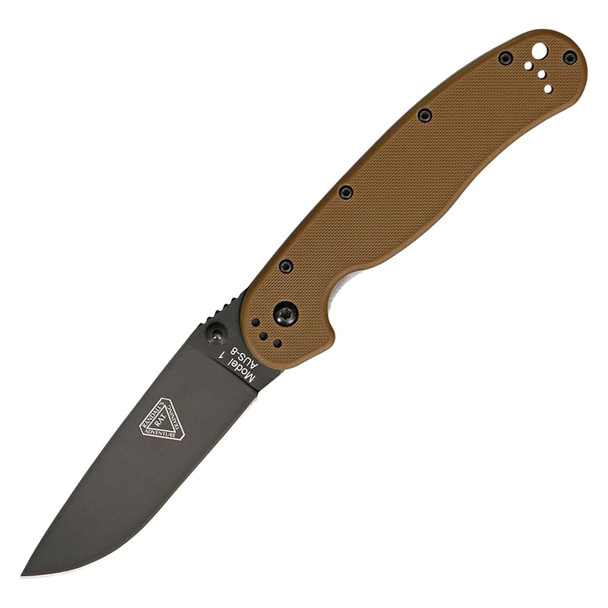 product variation ONTARIO KNIFE COMPANY RAT I Linerlock Coyote Brown Folding Knife (ON8846CB) image