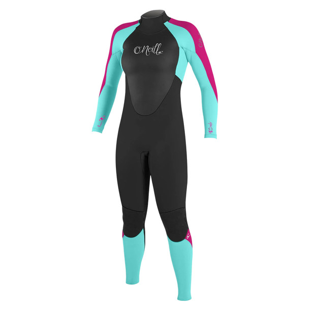 product variation O'NEILL Girl's Epic 4/3mm Back Zip Full Size 14 Black/Seaglass/Berry Diving Wetsuit (4216G-EE9-14) image