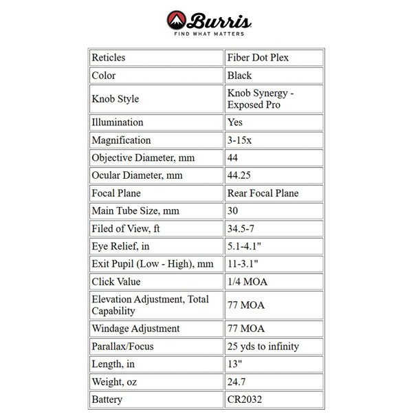 product variation Illuminated Fiber Dot Plex Reticle image