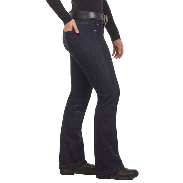 product variation KERRITS Women's Stretch Denim Silicone Knee Patch Bootcut Regular Denim Riding Pant (50463DENIM) image