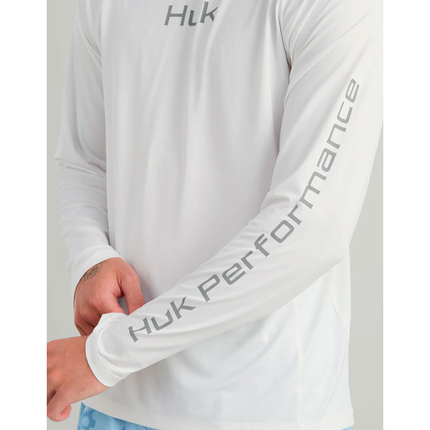 product variation HUK Men's Airweight White LS Hoodie (H1200737-100) image