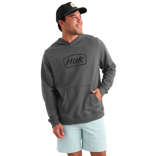 product variation HUK Men's Edisto Script Terry Dark Shadow Hoodie (H1300135-060) image