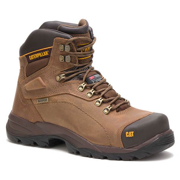 product variation CAT Men's Diagnostic Hi Waterproof Thinsulate Slip-Resistant Steel Toe Dark Beige Work Boots (P89940) image
