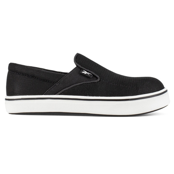 product variation REEBOK Women's Comfortie Steel Toe Black/White Slip-On Work Shoes (RB725) image