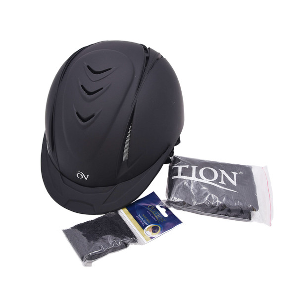 product variation Open Box (Great condition, limited use): OVATION Deluxe Schooler Black M/L Helmet with Hair Net (467566BLK-M/LG+Hairnet) image