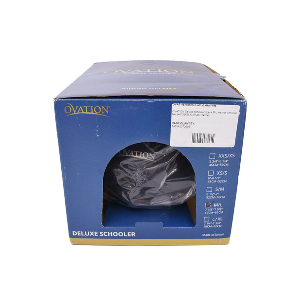 product variation Open Box (Great condition, limited use): OVATION Deluxe Schooler Black M/L Helmet with Hair Net (467566BLK-M/LG+Hairnet) image