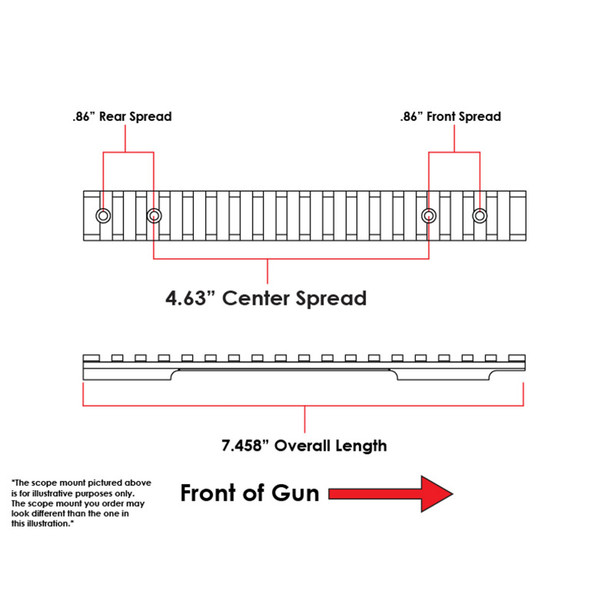 product variation EVOLUTION GUN WORKS HD Savage Long Action Flat Back 0 MOA Picatinny Rail Scope Base (80335) image