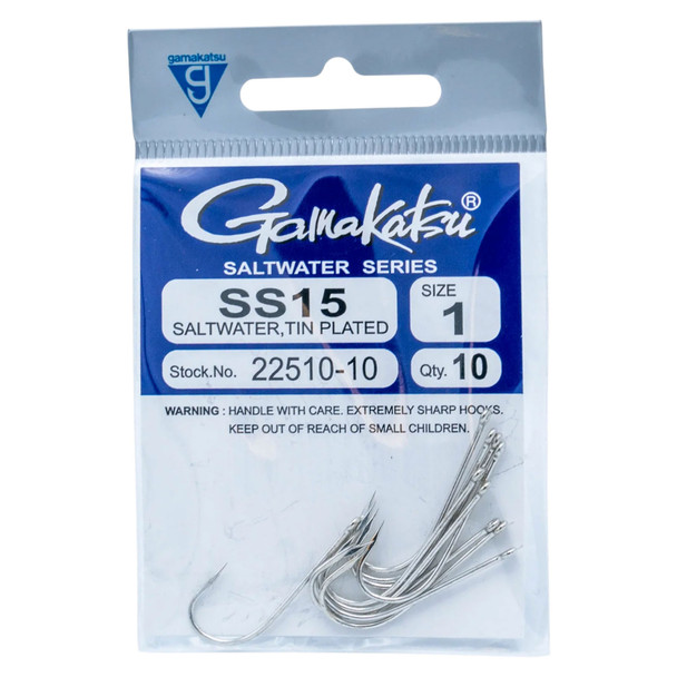 product variation GAMAKATSU SS15 Standard 1 10-Pack Saltwater Tin Hooks (22510-10) image