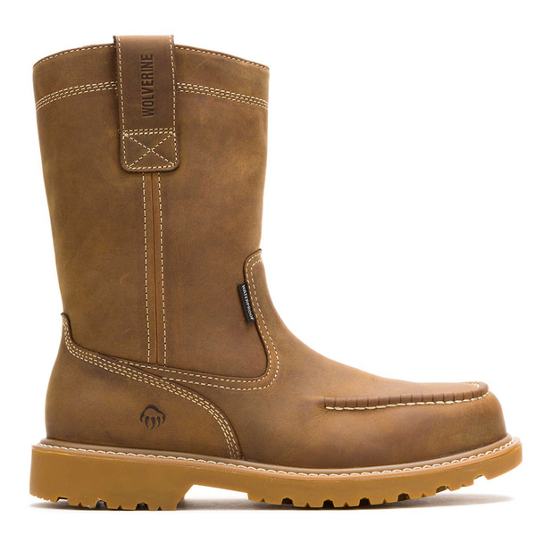product variation WOLVERINE Men's Floorhand Moc-Toe Steel-Toe Pull-On Wellington Dark Wheat Work Boots (W241194) image