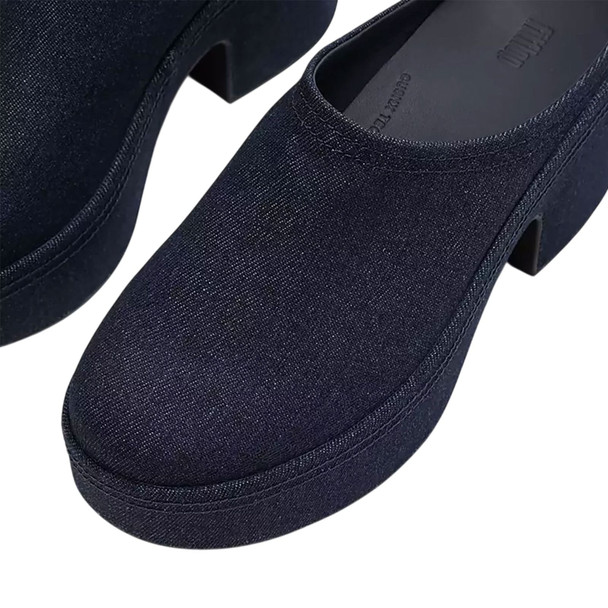 product variation FITFLOP Women's Platfforms Dark Denim Heeled Mules Shoes (A5G-D71) image