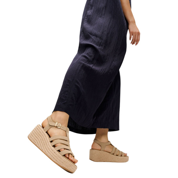 product variation FITFLOP Women's Platfforms Espadrille Suede Fisherman Wedge Cappuccino Sandals (A5J-923) image