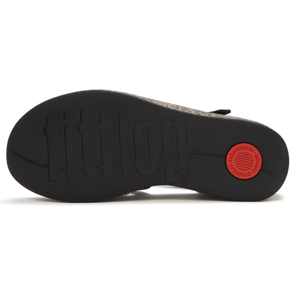 product variation FITFLOP Women's Platfforms Graphic-Weave Suede Fisherman Black Sandals (A5O-001) image