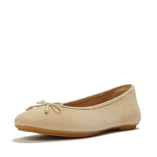 product variation FITFLOP Women's Delicato Bow Suede Cappuccino Ballet Flats (A0H-923) image