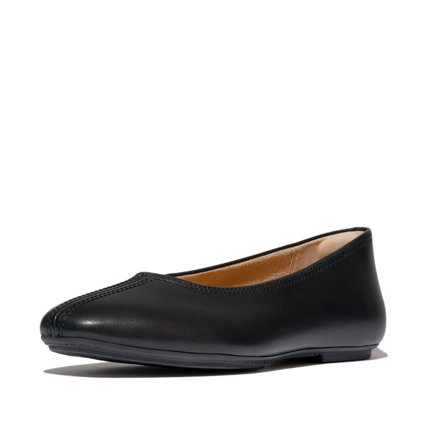 product variation Open Box (Damaged package): FITFLOP Delicato High-Cut Soft-Leather Ballet Flats, Color: Black, Size: 10 (A0P-001-080) image