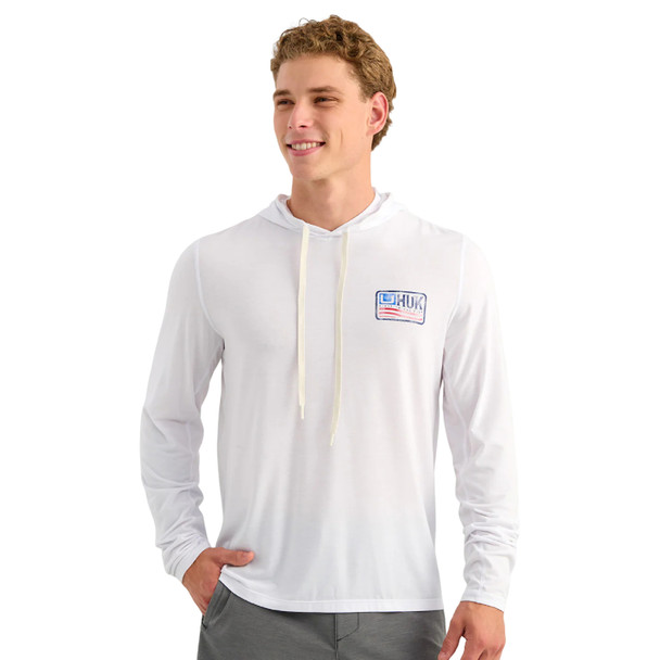 product variation HUK Men's Drift White Performance Hoodie (H1200726-100) image