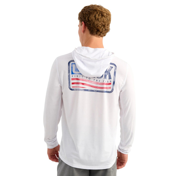product variation HUK Men's Drift White Performance Hoodie (H1200726-100) image