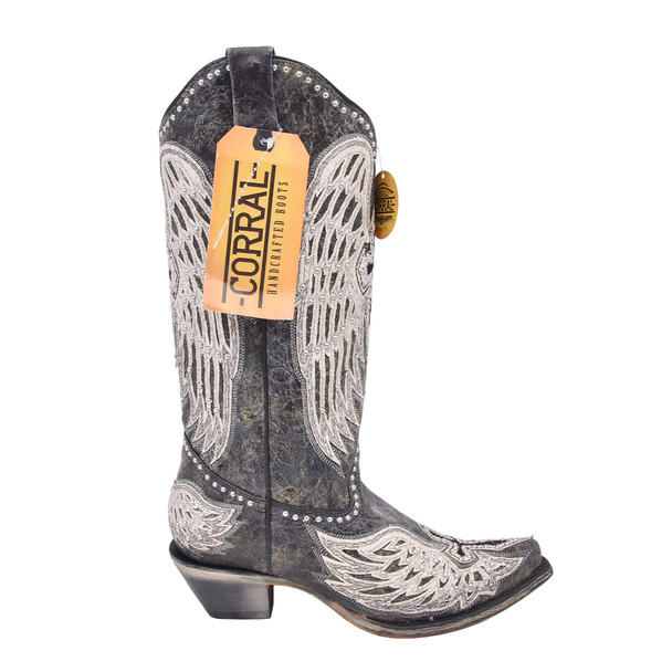 product variation Open Box (Great condition, limited use): CORRAL Ld Black Cross & Wings Overlay & Studs, Size: 7, Width: M (A4232-M-7) image