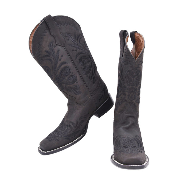 product variation Open Box (Great condition, limited use): CORRAL Ld Black Embroidery Sq. Toe, Size: 10.5, Width: M (L5464-M-10.5) image