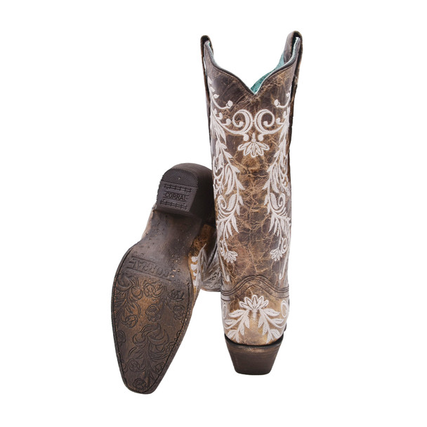 product variation Open Box (Great condition, limited use): CORRAL LD BROWN/WHITE EMBROIDERY- GLOW COLLECTION, Size: 7, Width: M (A3753-LD-M-7) image