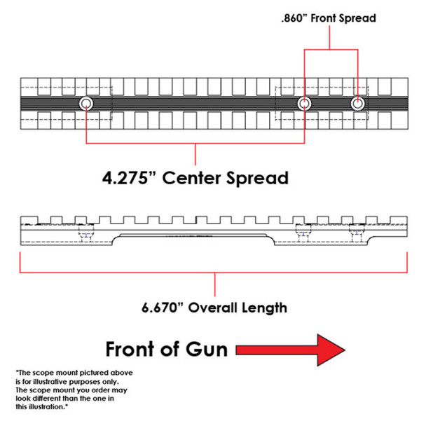 product variation EVOLUTION GUN WORKS Mauser 98 LR 3-Hole 20 MOA Picatinny Rail Scope Mount (47024) image