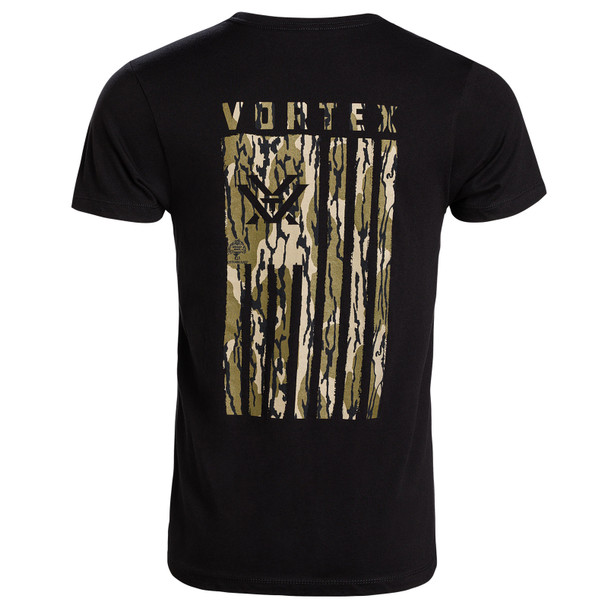product variation VORTEX Men's Mossy Oak Bottomland Camo Salute Black Short Sleeve T-Shirt (126-31-BLK) image
