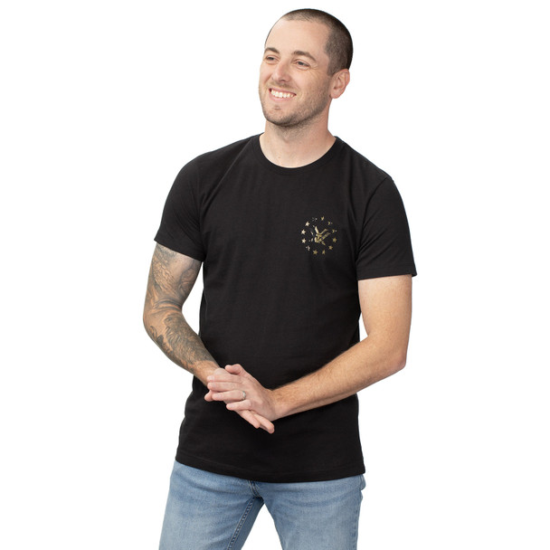 product variation VORTEX Men's Mossy Oak Bottomland Camo Salute Black Short Sleeve T-Shirt (126-31-BLK) image