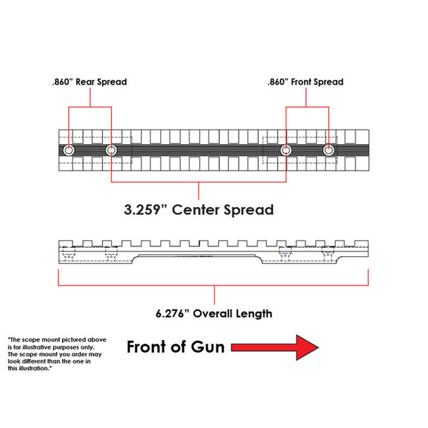 product variation EVOLUTION GUN WORKS Winchester 70 Short Action 0 MOA Picatinny Rail Scope Base (42000) image