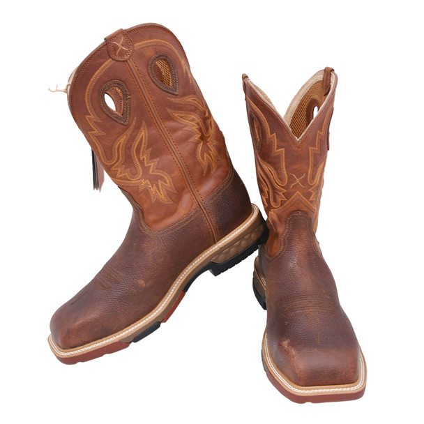 product variation Open Box (Great condition, limited use): TWISTED X Men's 12" Western Work Boot, Color: Ginger & Rust, Size: 12, Width: EE (MXBNW10-EE-12) image
