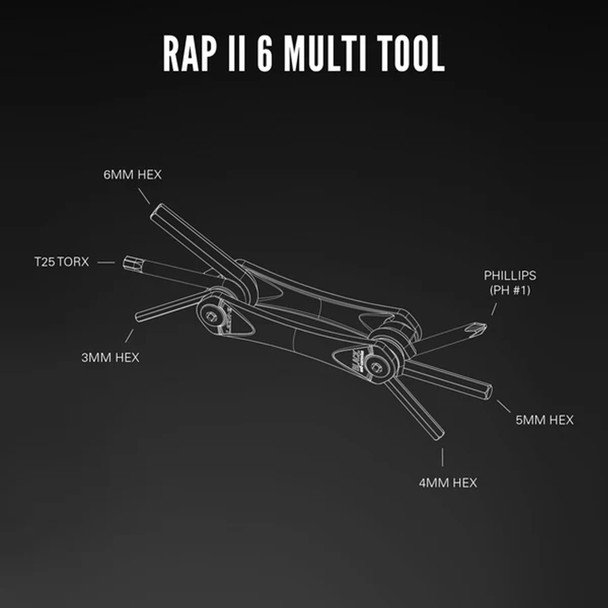 product variation LEZYNE Rap II 6 Black Compact Bike Multi-Tool (1-MT-RAP-V306T04) image