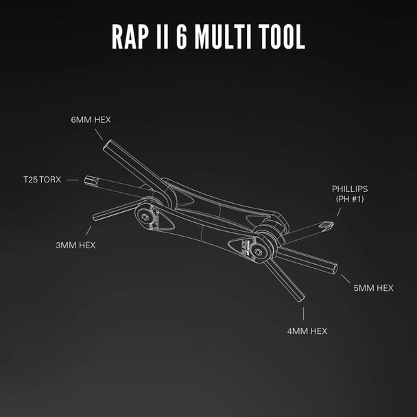 product variation LEZYNE Rap II 6 Black Compact Bike Multi-Tool (1-MT-RAP-V306T04) image