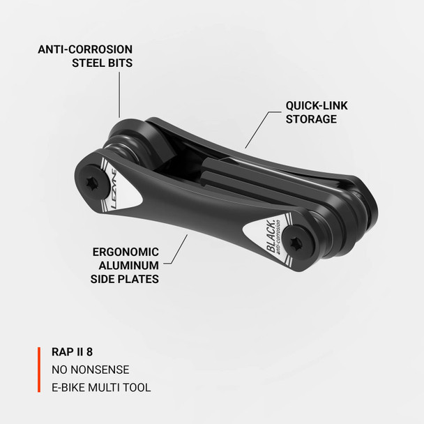 product variation LEZYNE Rap II 8 Black Compact Bike Multi-Tool (1-MT-RAP-V308T04) image