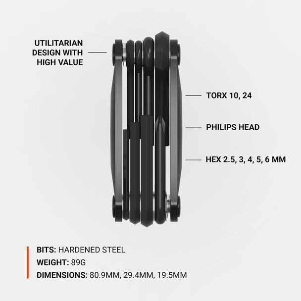 product variation LEZYNE Rap II 8 Black Compact Bike Multi-Tool (1-MT-RAP-V308T04) image