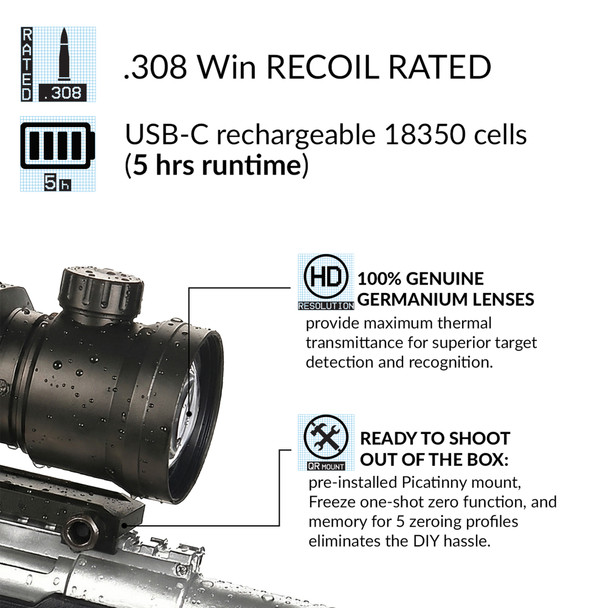 product variation BERING OPTICS HOGSTER ZAP 4-32x54mm Compact Thermal Scope (BE43054) image