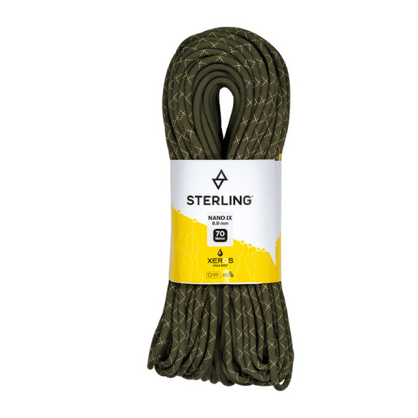 product variation Sterling Nano 8.9mm 70m XEROS bicolor dynamic climbing rope in olive drab image