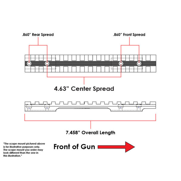 product variation EVOLUTION GUN WORKS Savage Round Back Long Action Silver 0 MOA Picatinny Rail Scope Base (41110) image