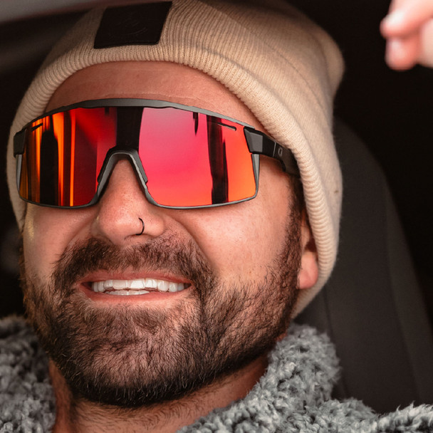 product variation OPTIC NERVE Unisex FixieMAX Matte Black Frame with Smoke Lens/Red Mirror Sunglasses (22077) image