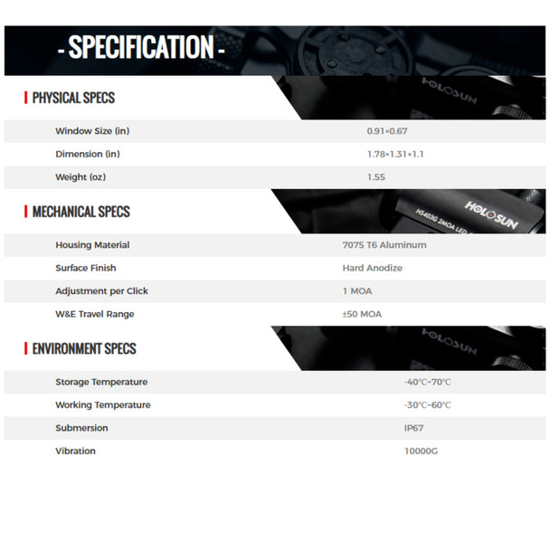 product variation HOLOSUN Red 2 MOA Dot Open Pistol Sight (HS407C-RD2-X3) image