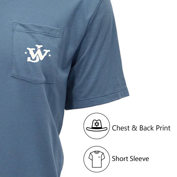 product variation HOOEY Men's John Wayne Dark Denim Crew Neck Cotton SS T-Shirt (HT2660DKDE) image