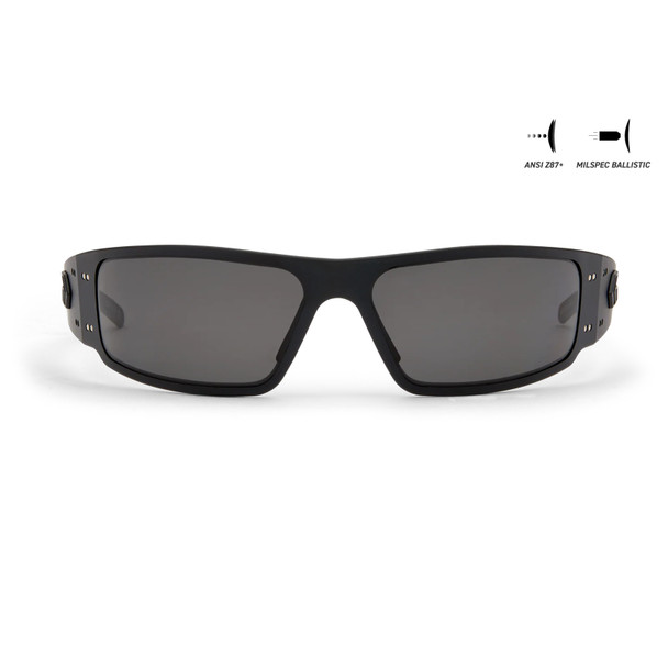 product variation Black w/Black Logo Frame / ANSI Z87.1+ MILSPEC Ballistic Smoke w/Anti-Fog Lenses | VLT - 17% image