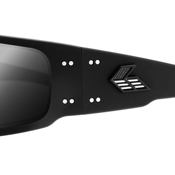 product variation Black w/Patriot G Blackout Logo Frame / ANSI Z87.1+ MILSPEC Ballistic Smoke w/Anti-Fog Lenses | VLT - 17% image