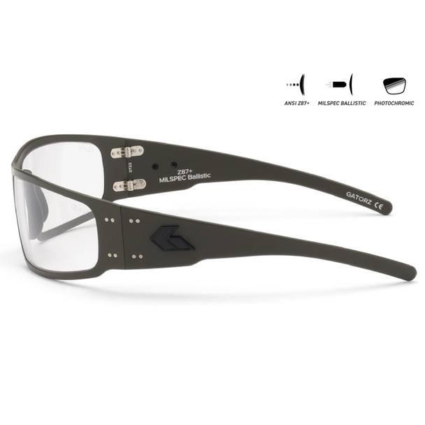 product variation OD Green w/Black Logo Frame / ANSI Z87.1+ MILSPEC Ballistic Inferno Photochromic w/Anti-Fog Lenses | VLT - 15-81% image