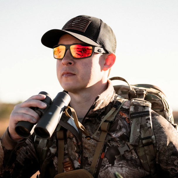 product variation Black w/Black Logo Frame / Rose Optimized Polarized (OPz) w/ Gold Mirror Lenses | VLT - 12% image