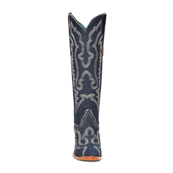 product variation Open Box (Damaged package): CORRAL Ld Denim-White Embroidery Tall Top Pointed Toe, Size: 8.5 (Z5226-8.5) image