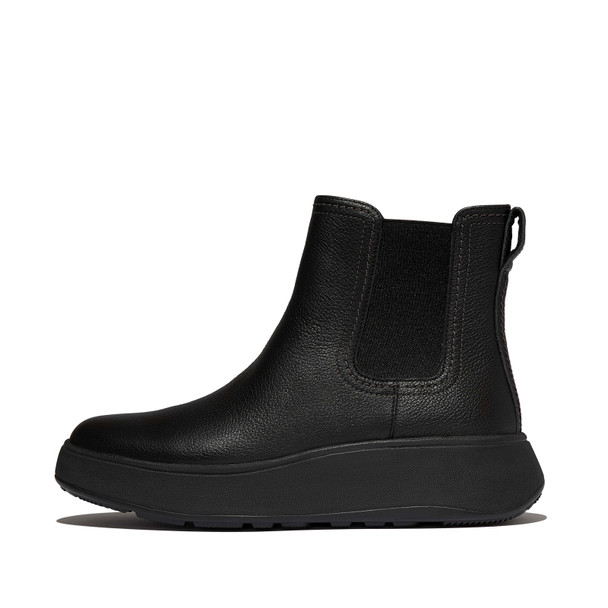 product variation Open Box (Damaged package): FITFLOP F-Mode Stitch Warm Tumbled-Leather Chelsea Boots, Color: Black, Size: 8 (E1R-001-060) image