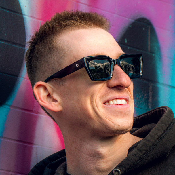 product variation OPTIC NERVE Unisex Afterglow Shiny Black Frame with Smoke Lens Sunglasses (22756) image