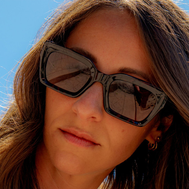 product variation OPTIC NERVE Unisex Afterglow Shiny Dark Tortoise Frame with Brown Lens Sunglasses (22757) image