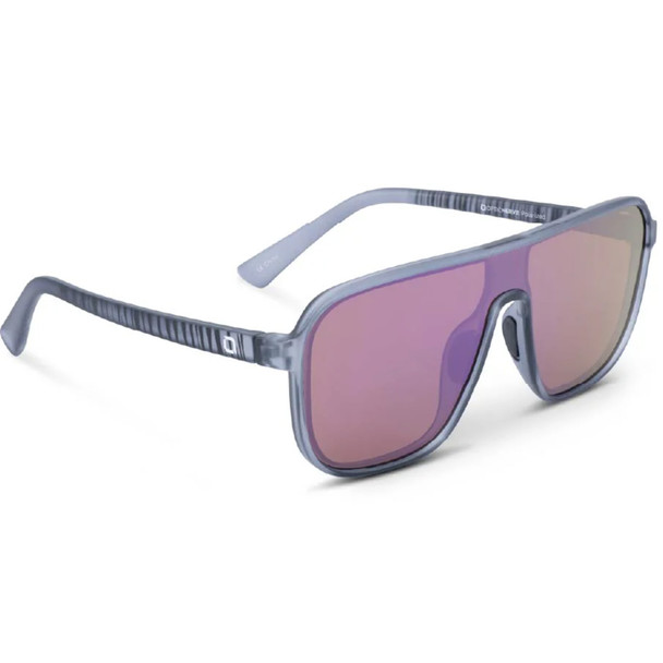 product variation OPTIC NERVE Unisex Montrose Matte Crystal Gray Driftwood Frame with Polarized Brown Lens Purple Mirror Sunglasses (22771) image