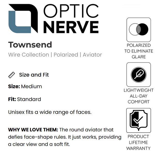product variation OPTIC NERVE Unisex Townsend Shiny Gold Frame with Smoke Lens Sunglasses (22713) image
