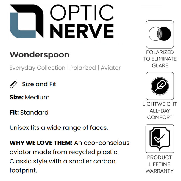 product variation OPTIC NERVE Unisex Wonderspoon Shiny Crystal Brown Frame with Polarized Brown Lens Sunglasses (22776) image